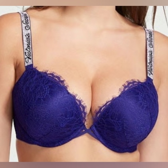 32D 34B 38C 38D Victoria's Secret Shine Strap Bombshell PushUp Bra Halloween - Picture 1 of 2